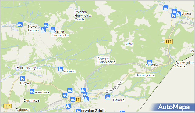 mapa Nowiny Horynieckie, Nowiny Horynieckie na mapie Targeo