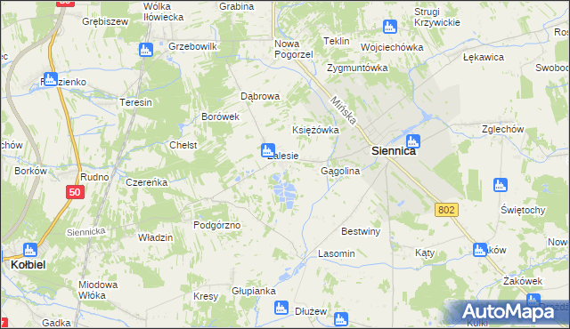 mapa Nowodwór gmina Siennica, Nowodwór gmina Siennica na mapie Targeo
