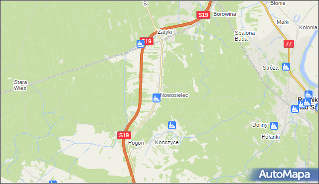 mapa Nowosielec gmina Nisko, Nowosielec gmina Nisko na mapie Targeo