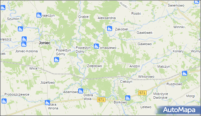 mapa Nowosiółki gmina Nowe Miasto, Nowosiółki gmina Nowe Miasto na mapie Targeo
