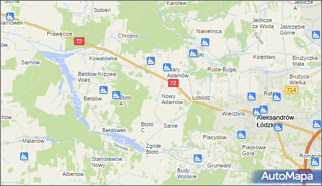 mapa Nowy Adamów, Nowy Adamów na mapie Targeo