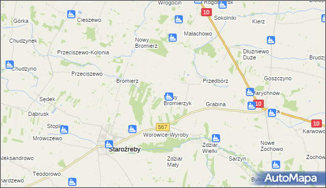 mapa Nowy Bromierzyk, Nowy Bromierzyk na mapie Targeo