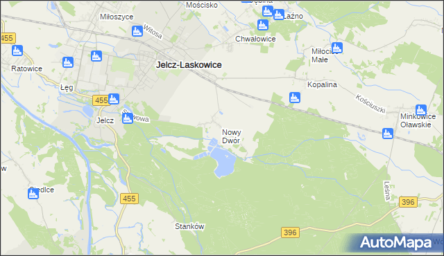 mapa Nowy Dwór gmina Jelcz-Laskowice, Nowy Dwór gmina Jelcz-Laskowice na mapie Targeo