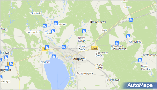 mapa Nowy Dwór gmina Zbąszyń, Nowy Dwór gmina Zbąszyń na mapie Targeo