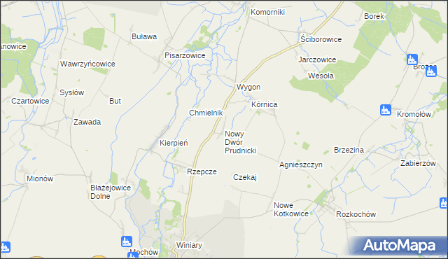 mapa Nowy Dwór Prudnicki, Nowy Dwór Prudnicki na mapie Targeo