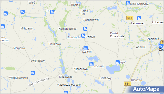 mapa Nowy Działyń, Nowy Działyń na mapie Targeo