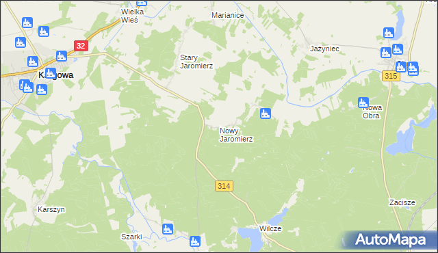 mapa Nowy Jaromierz, Nowy Jaromierz na mapie Targeo