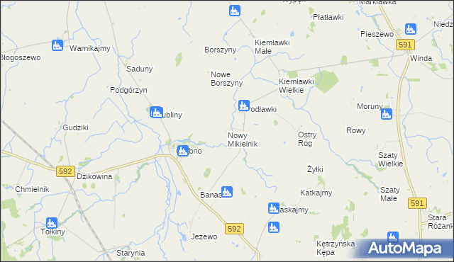 mapa Nowy Mikielnik, Nowy Mikielnik na mapie Targeo