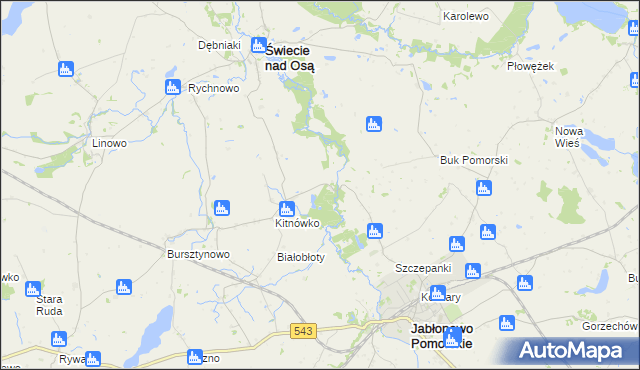 mapa Nowy Młyn gmina Świecie nad Osą, Nowy Młyn gmina Świecie nad Osą na mapie Targeo