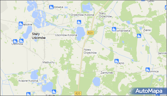 mapa Nowy Orzechów, Nowy Orzechów na mapie Targeo