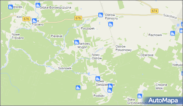 mapa Nowy Ostrów gmina Szudziałowo, Nowy Ostrów gmina Szudziałowo na mapie Targeo