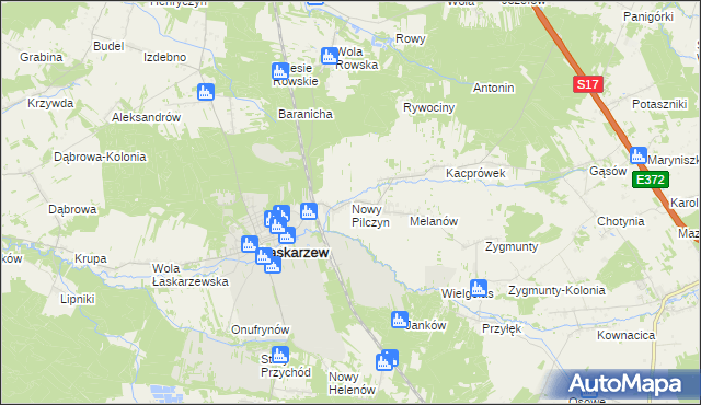 mapa Nowy Pilczyn, Nowy Pilczyn na mapie Targeo