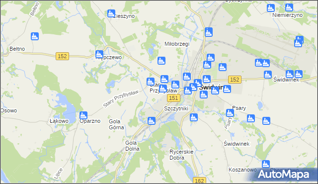mapa Nowy Przybysław, Nowy Przybysław na mapie Targeo