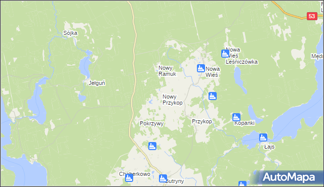 mapa Nowy Przykop, Nowy Przykop na mapie Targeo