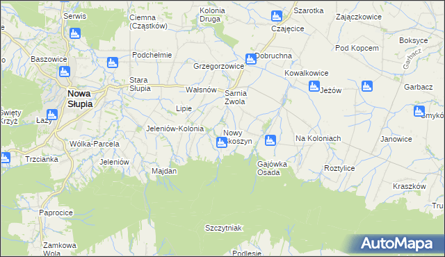 mapa Nowy Skoszyn, Nowy Skoszyn na mapie Targeo