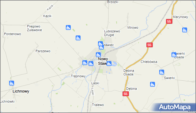 mapa Nowy Staw powiat malborski, Nowy Staw powiat malborski na mapie Targeo