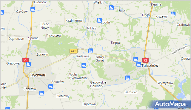 mapa Nowy Świat gmina Tuliszków, Nowy Świat gmina Tuliszków na mapie Targeo