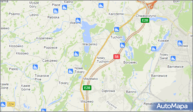 mapa Nowy Tuchom, Nowy Tuchom na mapie Targeo