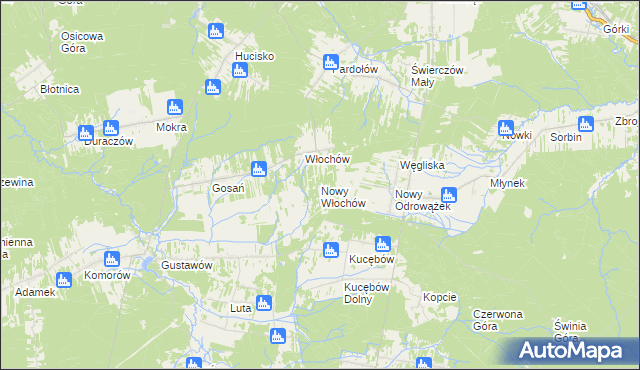 mapa Nowy Włochów, Nowy Włochów na mapie Targeo