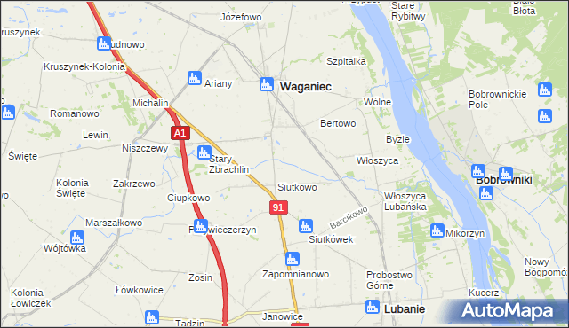 mapa Nowy Zbrachlin, Nowy Zbrachlin na mapie Targeo