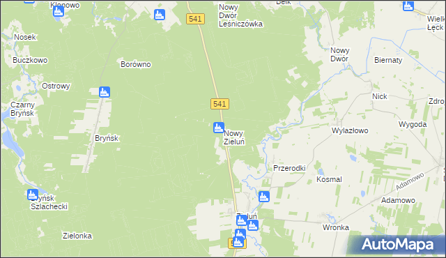 mapa Nowy Zieluń, Nowy Zieluń na mapie Targeo