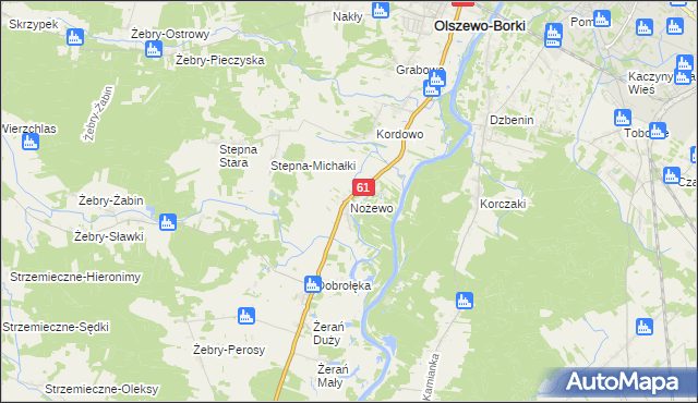 mapa Nożewo, Nożewo na mapie Targeo