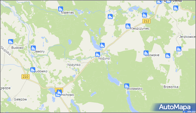 mapa Nożyno, Nożyno na mapie Targeo