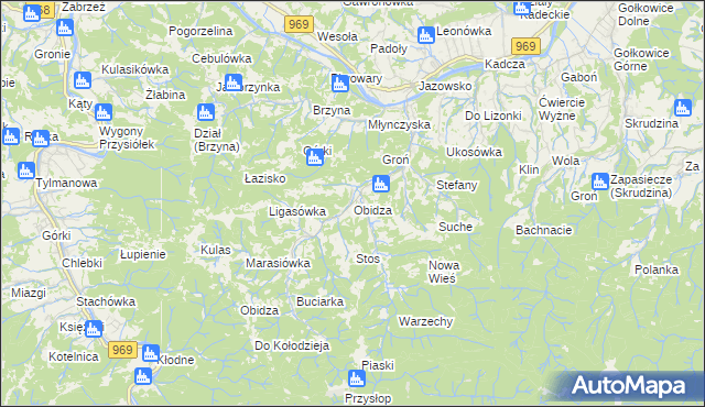 mapa Obidza, Obidza na mapie Targeo