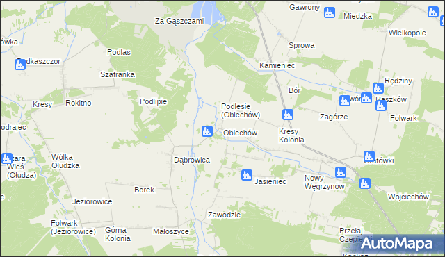 mapa Obiechów, Obiechów na mapie Targeo