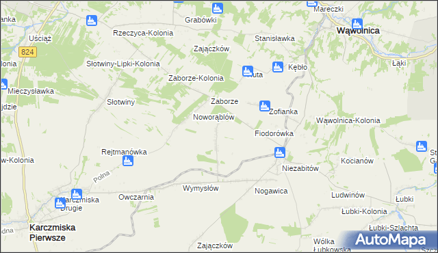 mapa Obliźniak, Obliźniak na mapie Targeo