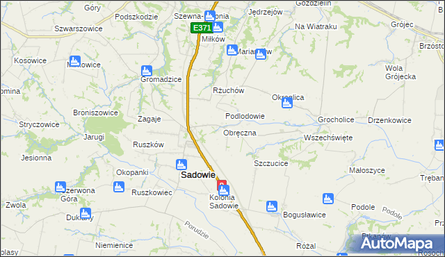mapa Obręczna, Obręczna na mapie Targeo