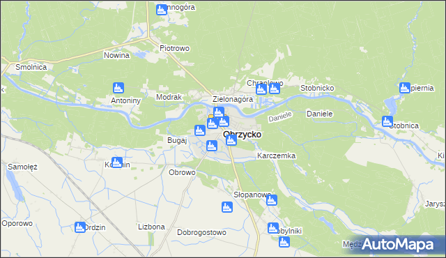 mapa Obrzycko, Obrzycko na mapie Targeo