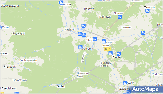 mapa Ochrymy, Ochrymy na mapie Targeo