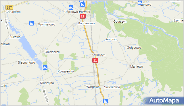 mapa Ocieszyn, Ocieszyn na mapie Targeo