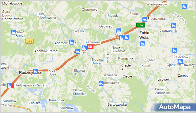 mapa Oddział, Oddział na mapie Targeo