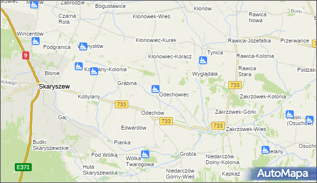 mapa Odechowiec, Odechowiec na mapie Targeo