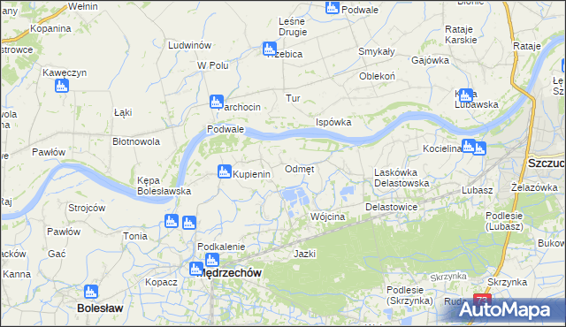 mapa Odmęt gmina Mędrzechów, Odmęt gmina Mędrzechów na mapie Targeo