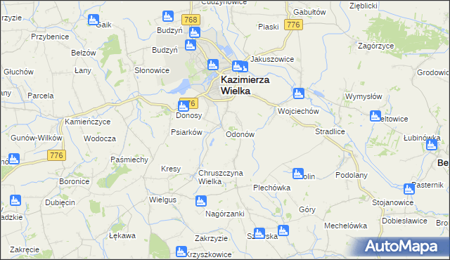 mapa Odonów, Odonów na mapie Targeo