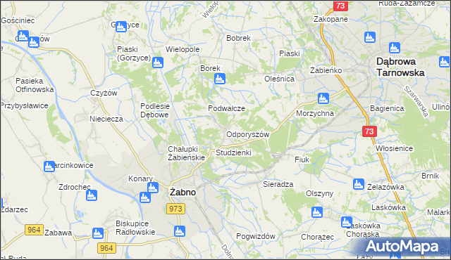 mapa Odporyszów, Odporyszów na mapie Targeo