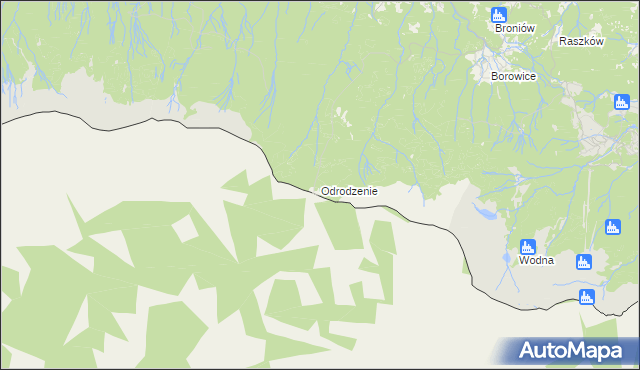 mapa Odrodzenie gmina Podgórzyn, Odrodzenie gmina Podgórzyn na mapie Targeo