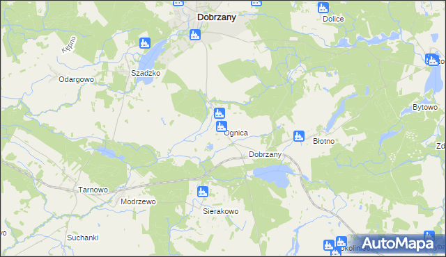 mapa Ognica gmina Dobrzany, Ognica gmina Dobrzany na mapie Targeo