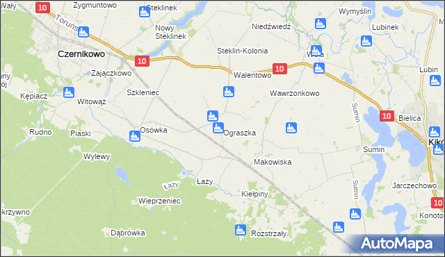 mapa Ograszka, Ograszka na mapie Targeo