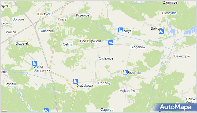 mapa Ojsławice, Ojsławice na mapie Targeo