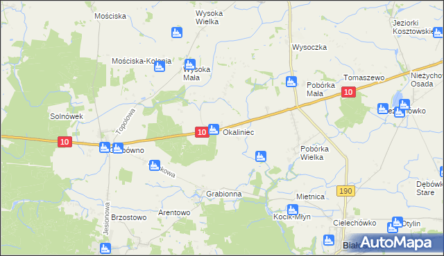 mapa Okaliniec, Okaliniec na mapie Targeo