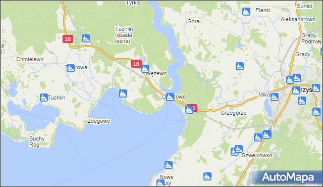 mapa Okartowo, Okartowo na mapie Targeo