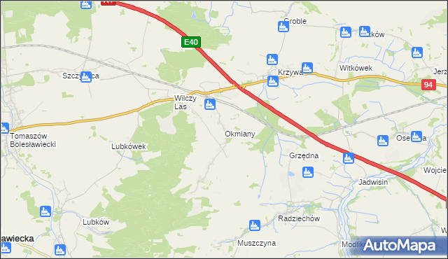 mapa Okmiany, Okmiany na mapie Targeo