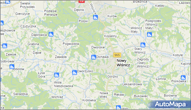 mapa Olchawa, Olchawa na mapie Targeo