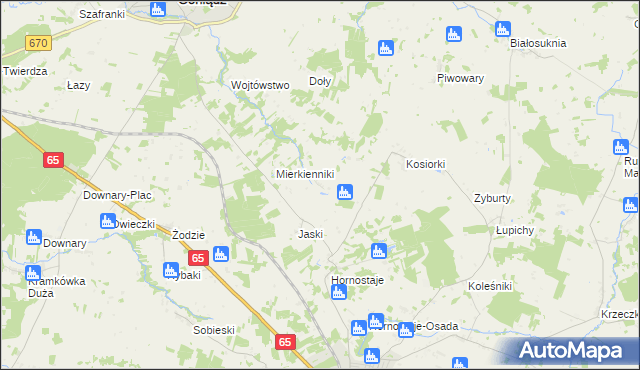 mapa Ołdaki gmina Mońki, Ołdaki gmina Mońki na mapie Targeo