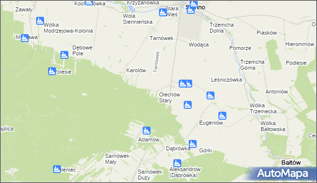 mapa Olechów Stary, Olechów Stary na mapie Targeo