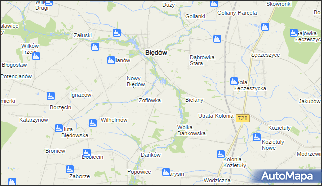 mapa Oleśnik gmina Błędów, Oleśnik gmina Błędów na mapie Targeo
